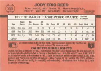 1990 Donruss #398 Jody Reed Back