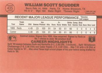 1990 Donruss #435 Scott Scudder Back