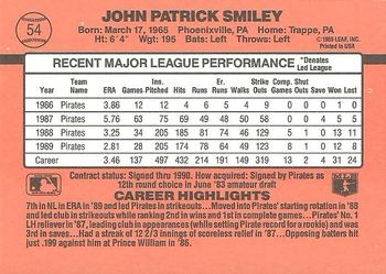 1990 Donruss #54 John Smiley Back