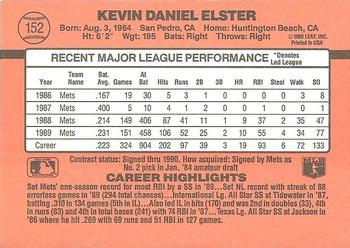 1990 Donruss #152 Kevin Elster Back