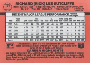 1990 Donruss #157 Rick Sutcliffe Back