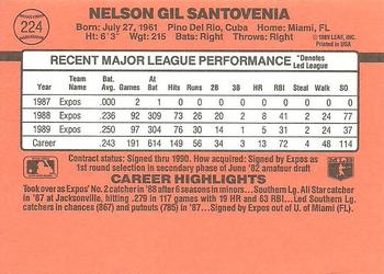 1990 Donruss #224 Nelson Santovenia Back