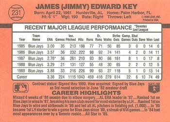 1990 Donruss #231 Jimmy Key Back