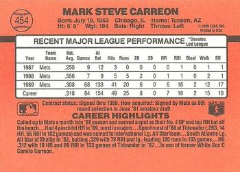 1990 Donruss #454 Mark Carreon Back