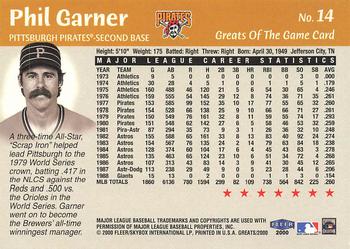 2000 Fleer Greats of the Game #14 Phil Garner Back