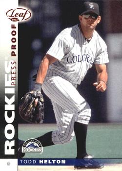 2002 Leaf - Press Proofs Red #113 Todd Helton  Front