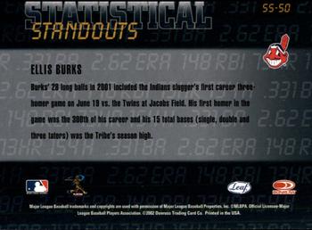 2002 Leaf Rookies & Stars - Statistical Standouts #SS-50 Ellis Burks  Back
