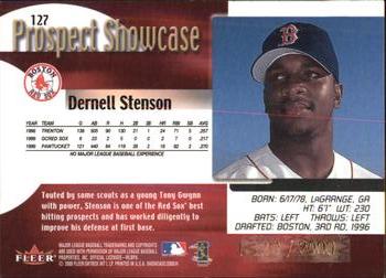 2000 Fleer Showcase #127 Dernell Stenson Back