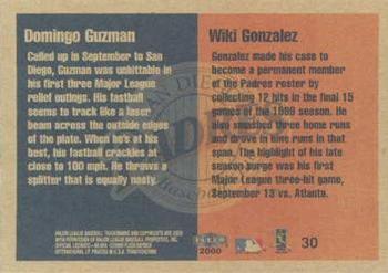 2000 Fleer Tradition #30 Domingo Guzman / Wiki Gonzalez Back