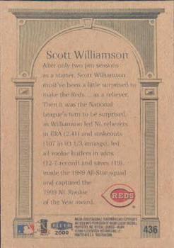2000 Fleer Tradition #436 Scott Williamson Back