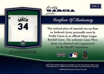2002 Playoff Piece of the Game - Materials #POG-24 Freddy Garcia Back