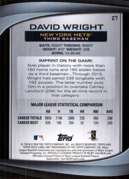 2016 Topps Gold Label - Class 2 #27 David Wright Back