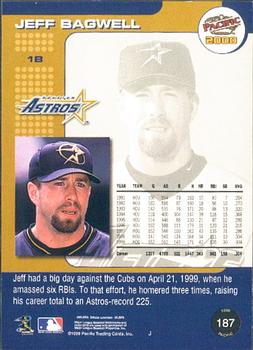 2000 Pacific #187 Jeff Bagwell Back