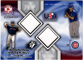 2002 SPx - Winning Materials USA Jersey Combos #USA-HP Dustin Hermanson / Mark Prior Front