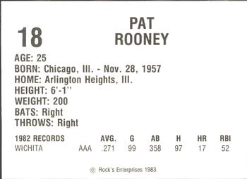 1983 Dog N Shake Wichita Aeros #18 Pat Rooney Back