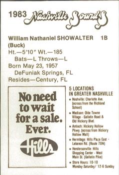 1983 Hills Nashville Sounds #NNO Buck Showalter Back