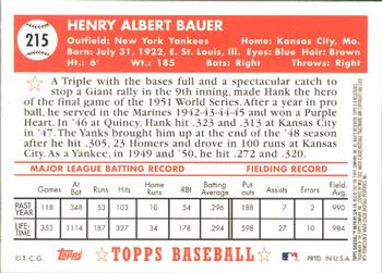 2002 Topps - 1952 Reprints #52R-19 Hank Bauer Back