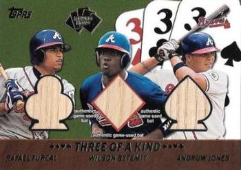 2002 Topps - 5 Card Stud Three of a Kind Relics #5T-FBJ Rafael Furcal / Wilson Betemit / Andruw Jones Front
