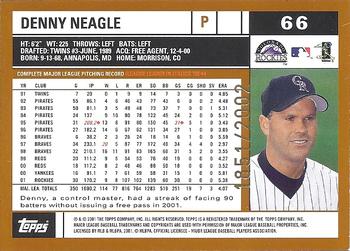 2002 Topps - Gold #66 Denny Neagle Back