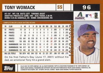 2002 Topps - Gold #96 Tony Womack Back