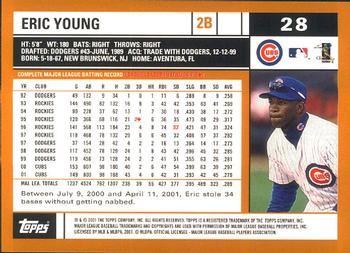 2002 Topps - Home Team Advantage #28 Eric Young  Back