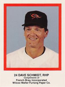 1989 French/Bray Baltimore Orioles #NNO Dave Schmidt Front