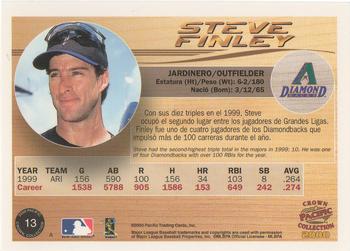 2000 Pacific Crown Collection #13 Steve Finley Back