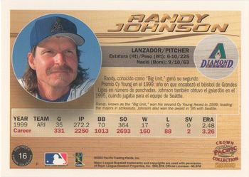 2000 Pacific Crown Collection #16 Randy Johnson Back