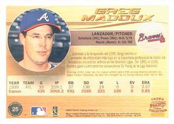 2000 Pacific Crown Collection #25 Greg Maddux Back