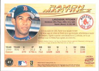 2000 Pacific Crown Collection #41 Ramon Martinez Back