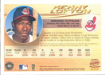 2000 Pacific Crown Collection #80 Kenny Lofton Back