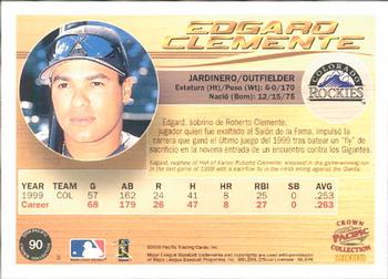 2000 Pacific Crown Collection #90 Edgard Clemente Back