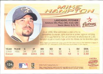 2000 Pacific Crown Collection #124 Mike Hampton Back