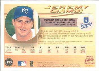 2000 Pacific Crown Collection #133 Jeremy Giambi Back