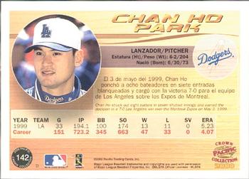2000 Pacific Crown Collection #142 Chan Ho Park Back