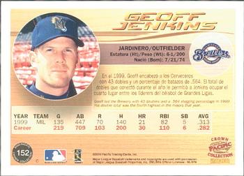2000 Pacific Crown Collection #152 Geoff Jenkins Back