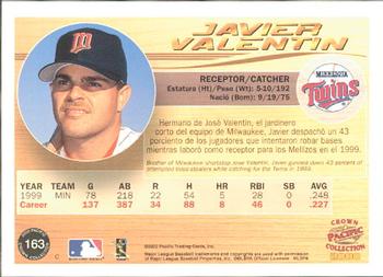 2000 Pacific Crown Collection #163 Javier Valentin Back