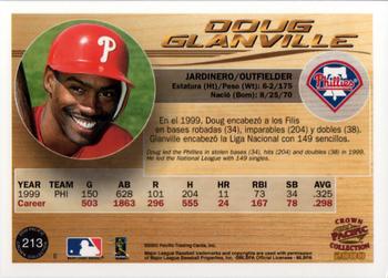 2000 Pacific Crown Collection #213 Doug Glanville Back