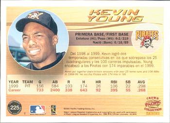 2000 Pacific Crown Collection #225 Kevin Young Back