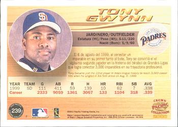 2000 Pacific Crown Collection #239 Tony Gwynn Back