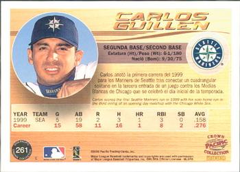2000 Pacific Crown Collection #261 Carlos Guillen Back