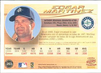 2000 Pacific Crown Collection #263 Edgar Martinez Back