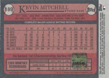 2002 Topps Archives - Autographs #TAA-KM Kevin Mitchell Back