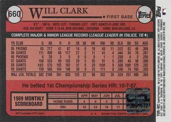 2002 Topps Archives - Uniform Relics #TUR-WC Will Clark Back