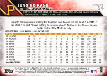 2016 Topps - Limited #54 Jung Ho Kang Back