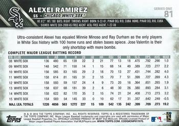 2016 Topps - Limited #81 Alexei Ramirez Back