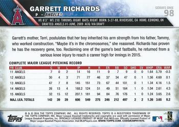 2016 Topps - Limited #98 Garrett Richards Back