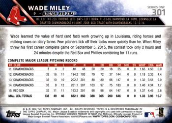 2016 Topps - Limited #301 Wade Miley Back