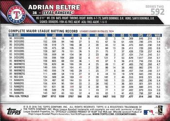 2016 Topps - Limited #592 Adrian Beltre Back