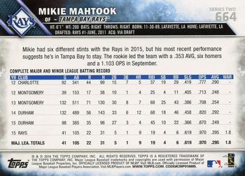 2016 Topps - Limited #664 Mikie Mahtook Back